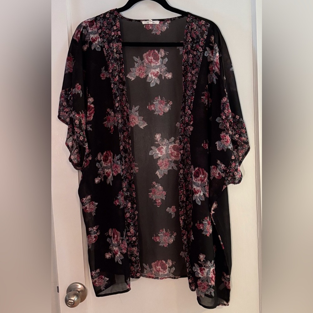 Maurices Sheer Floral Kimono